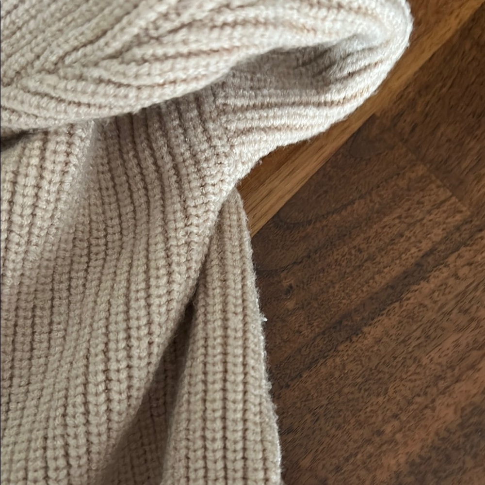 Mango Beige Ribbed Button-Up Sweater - Picture 4 of 6